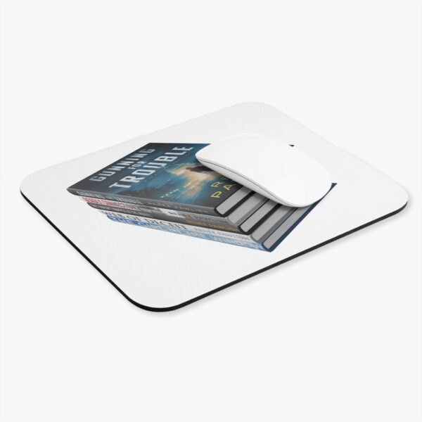 Mouse Pad (Rectangle) - stacked books, Gunning for Trouble front - Image 3