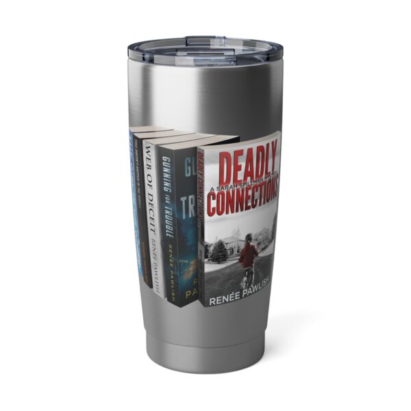 Vagabond 20oz Tumbler - Upright books - Deadly Connections front