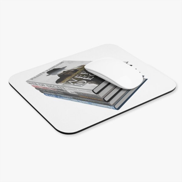 Mouse Pad (Rectangle) - stacked books, Web of Deceit front - Image 3